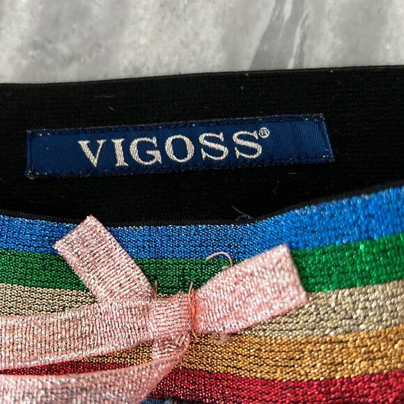 Vigoss The Chelsea Shorts Girls 6 Blue Denim Jeans Shorts Rainbow Unicorn - Picture 3 of 9
